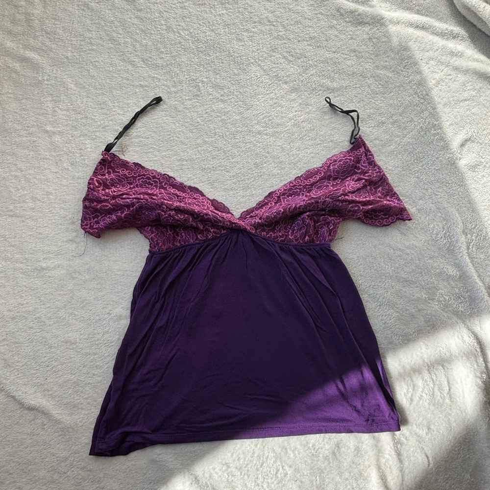 Whimsygoth Wet Seal Purple Lace Top